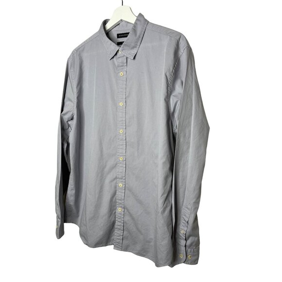 Banana Republic Shirt Mens Large Long Sleeve Button Down Top Slim Fit Gray Work - Picture 4 of 13